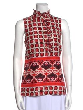 Tory Burch Sleeveless Ruffle-Neck